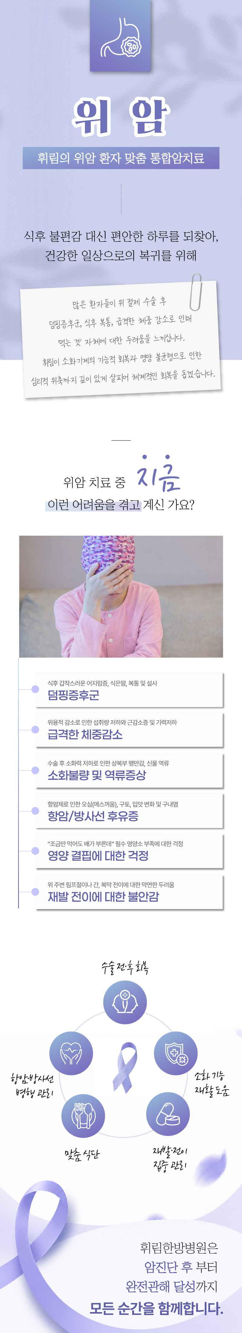 위암 수술 후 회복 및 체계적인 통합암치료 안내